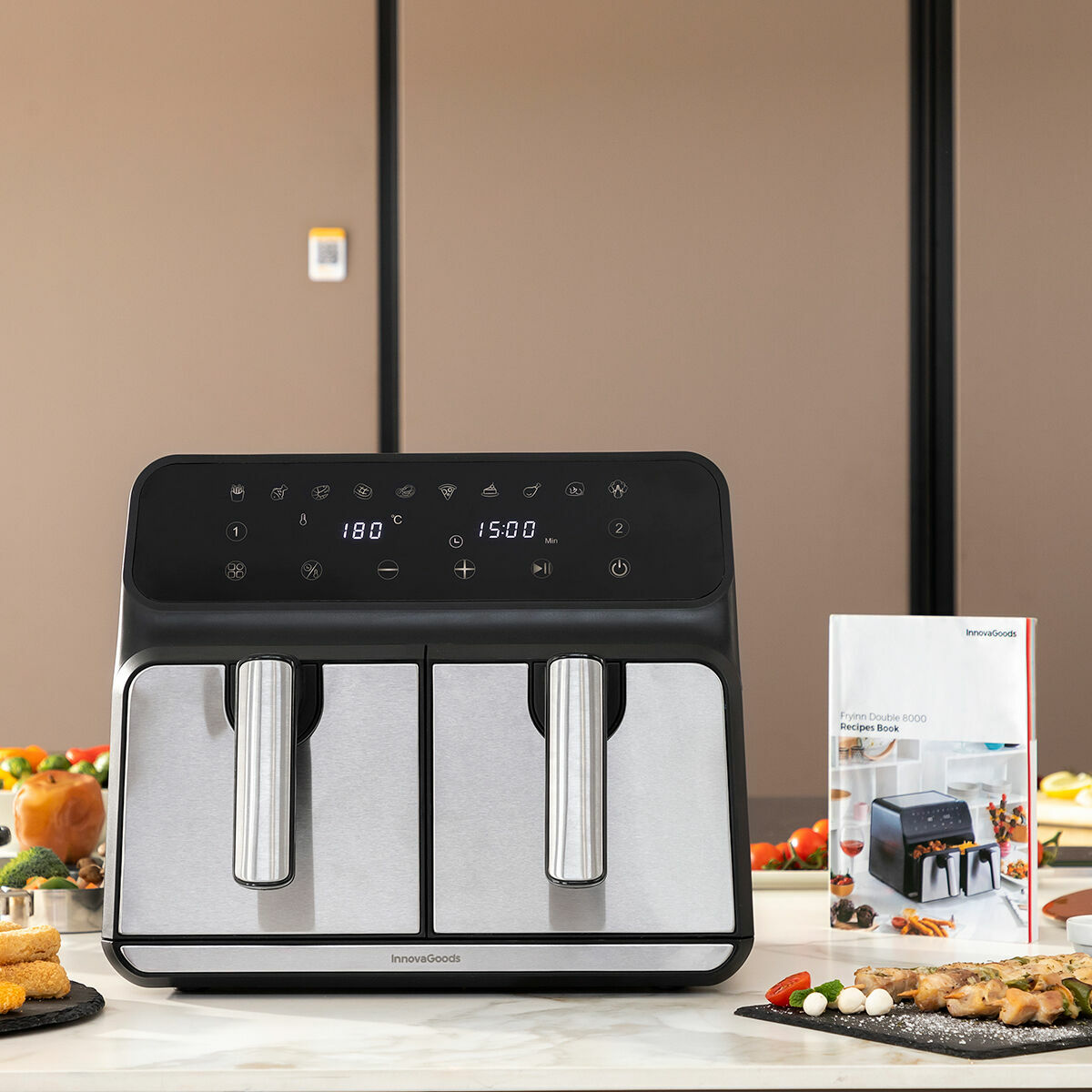 Luftfritös InnovaGoods Svart 3400 W 8 L Rostfritt stål (Renoverade C) - 6