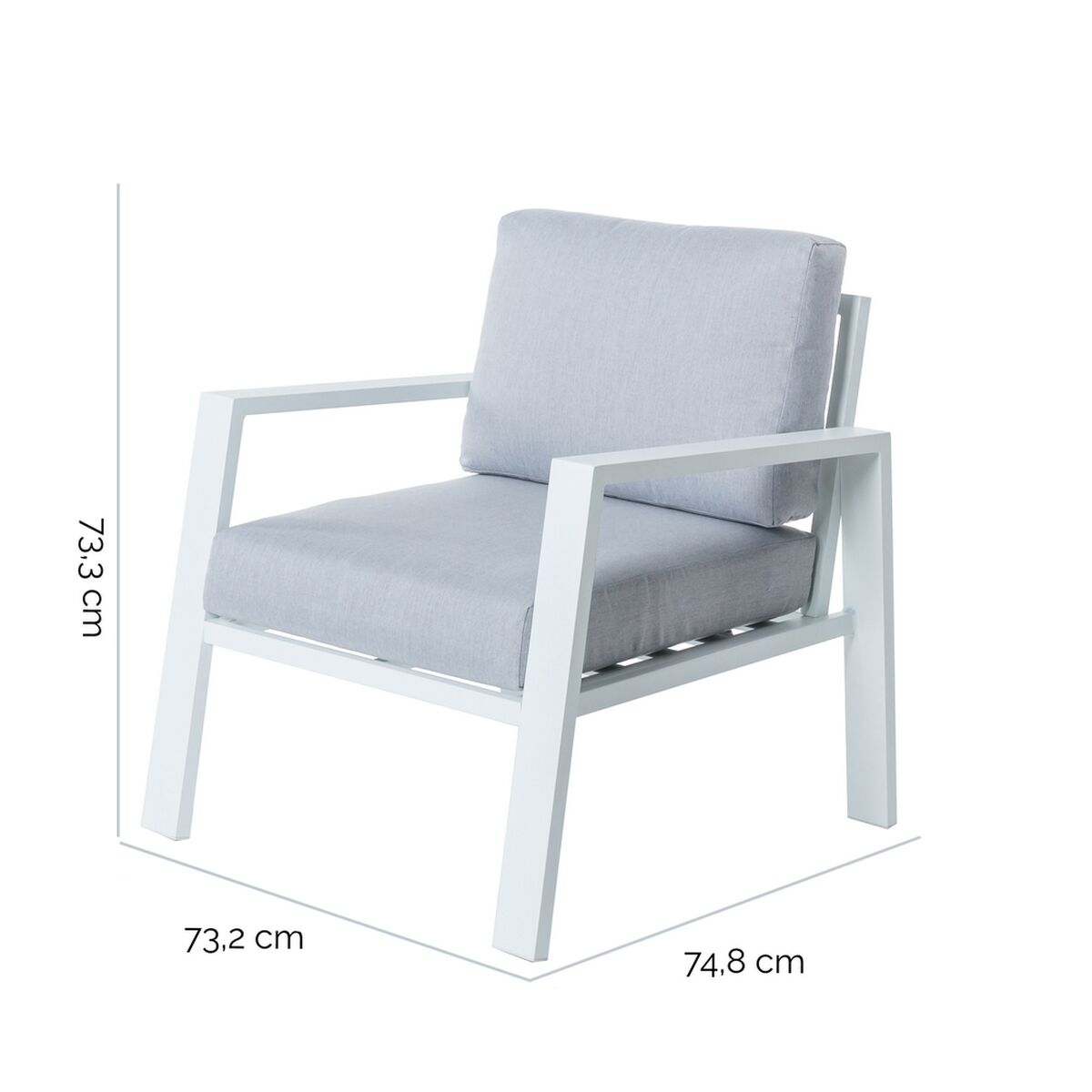 Trädgårdssoffa Thais 73,20 x 74,80 x 73,30 cm Aluminium Vit - 10