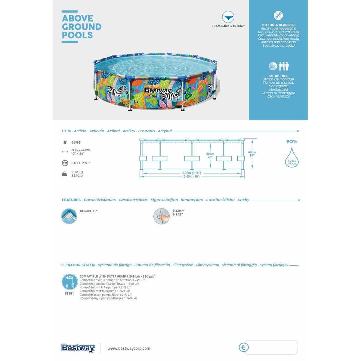 Bollhav Bestway Steel Pro 305 x 66 cm - 8