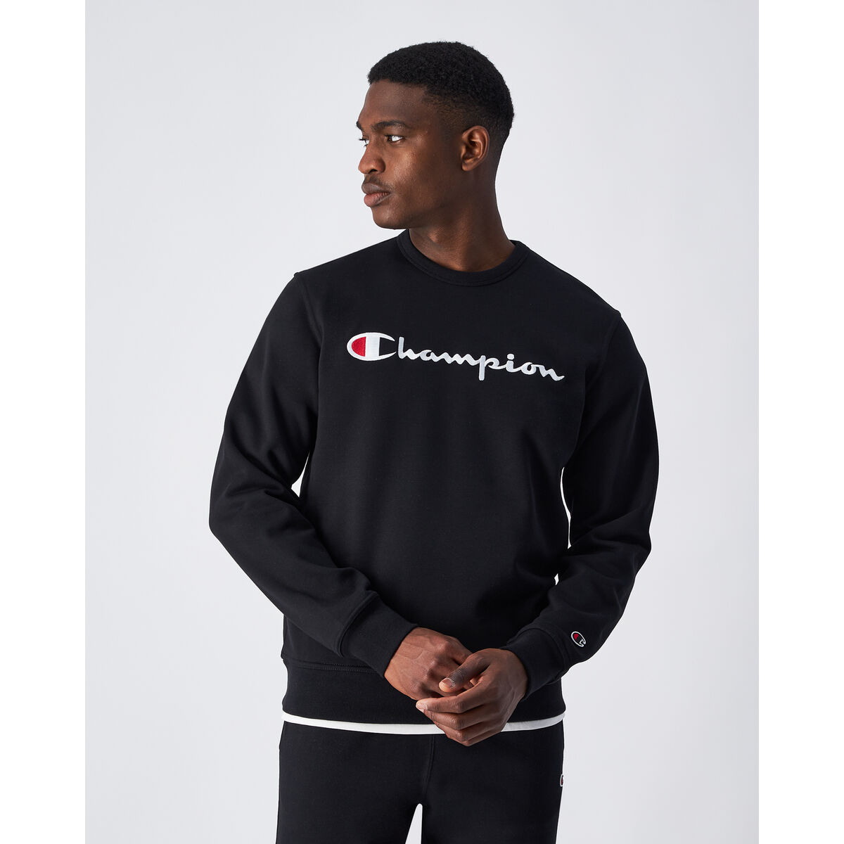 Tröja utan huva Herr Champion CREWNECK SWEATSHIRT 220254 NBK Svart - 4
