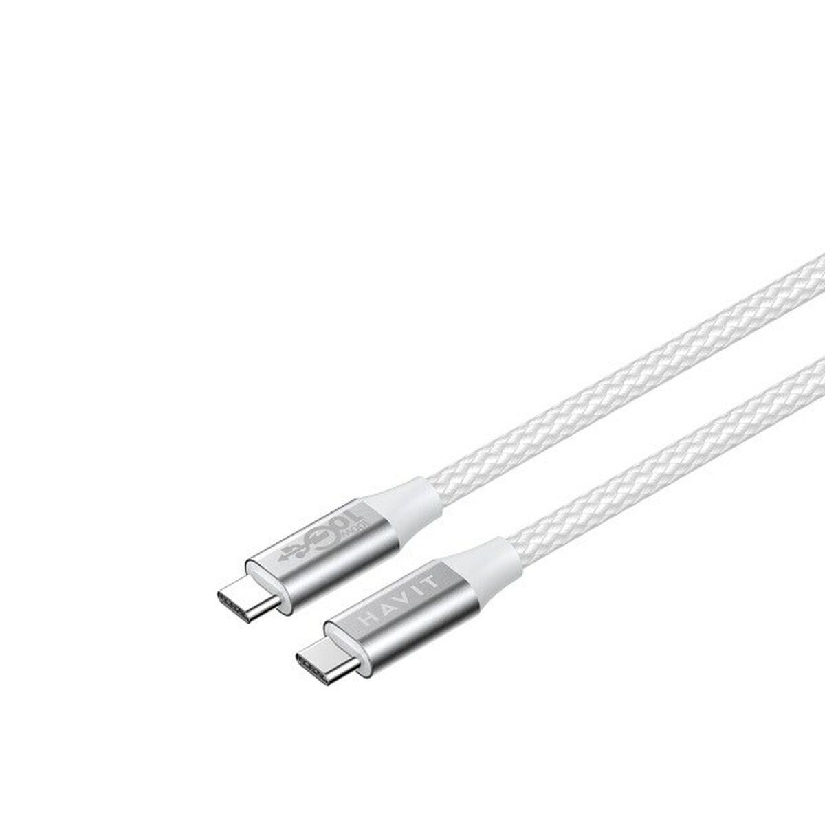USB-C till USB-C Kabel Havit CB6290 Vit Grå 1 m - 3