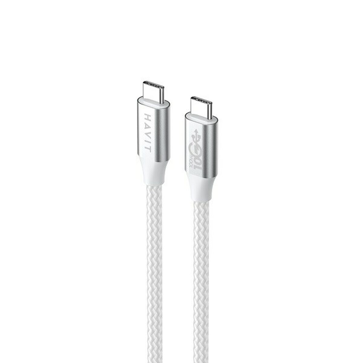 USB-C till USB-C Kabel Havit CB6290 Vit Grå 1 m