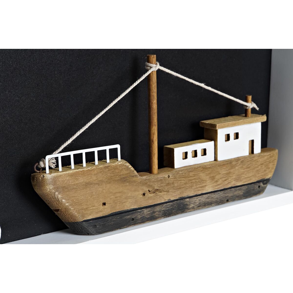 Prydnadsfigur DKD Home Decor Vit Brun Barco 40 x 3,5 x 20 cm - 5