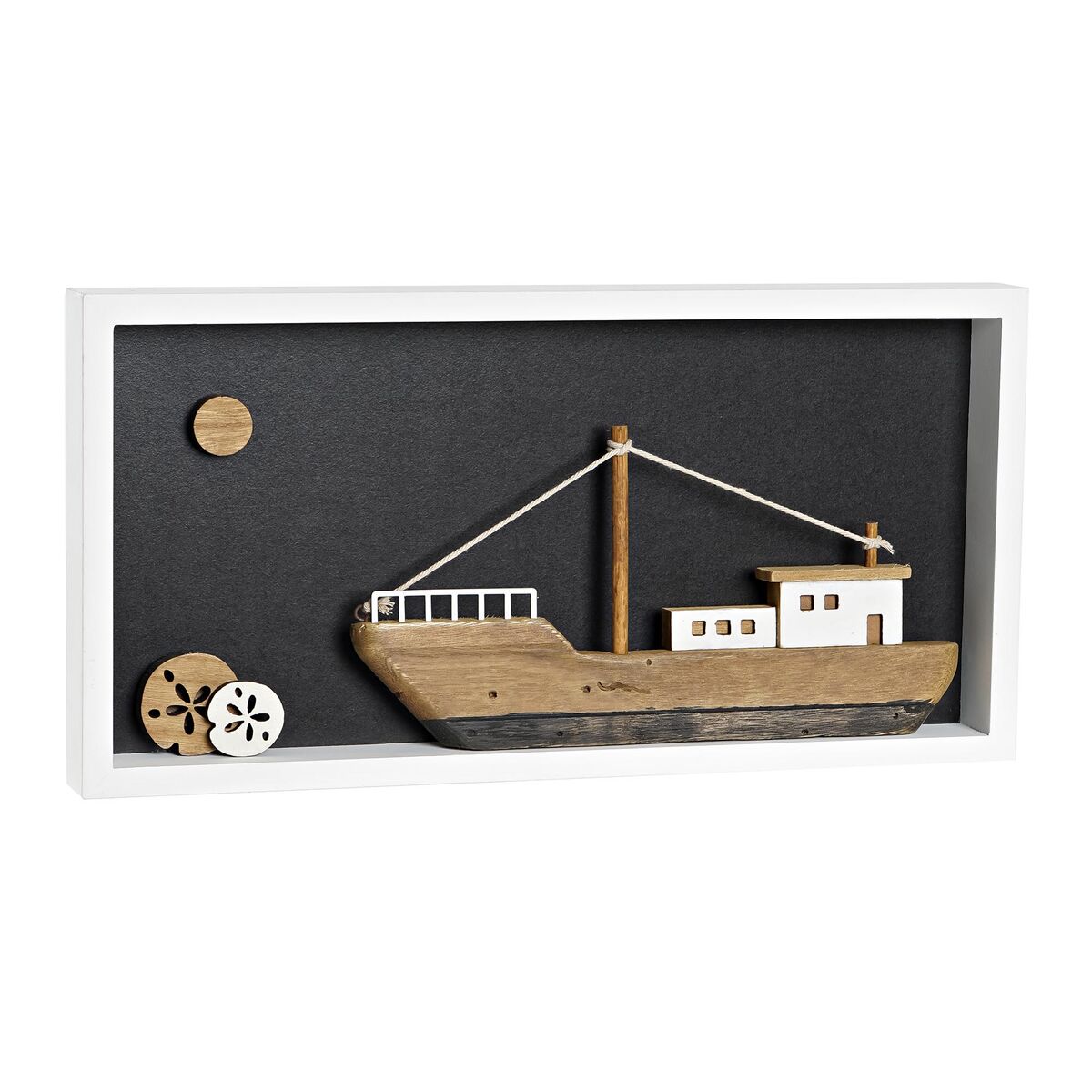 Prydnadsfigur DKD Home Decor Vit Brun Barco 40 x 3,5 x 20 cm - 7
