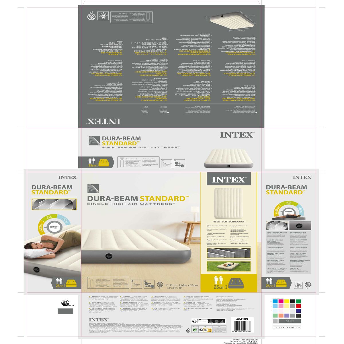 Luftmadrass Intex 152 x 25 x 203 cm (3 antal) - 16