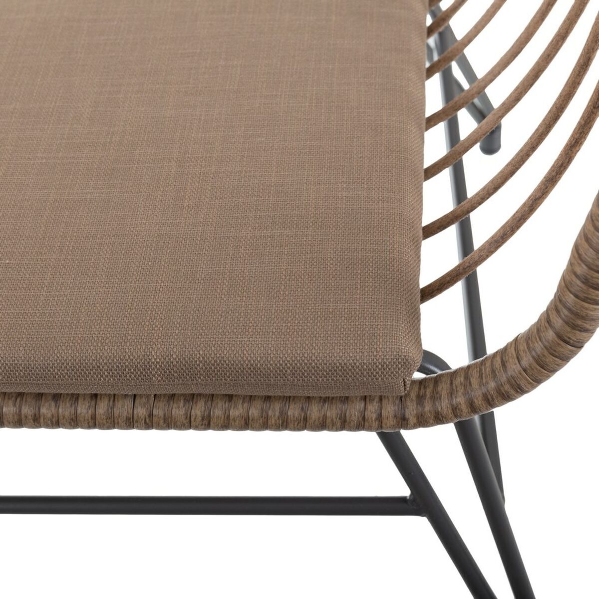 Trädgårdssoffa Ariki 121 x 62 x 76 cm syntetisk rattan Stål Grafit - 3