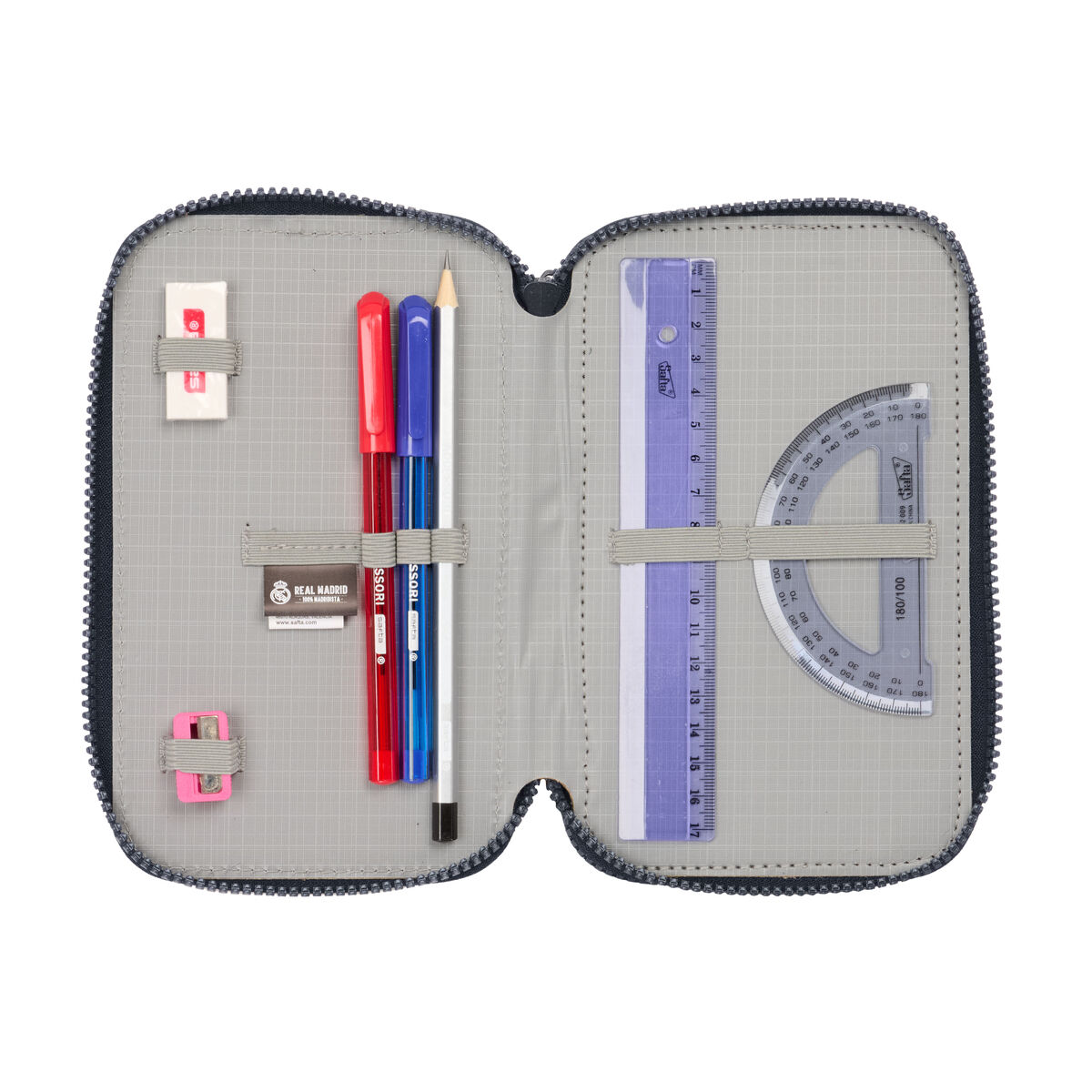 Trippel pennfodral Real Madrid C.F. 2nd Kit 24/25 Marinblå 12.5 x 20.5 x 6 cm 42 Delar - 4