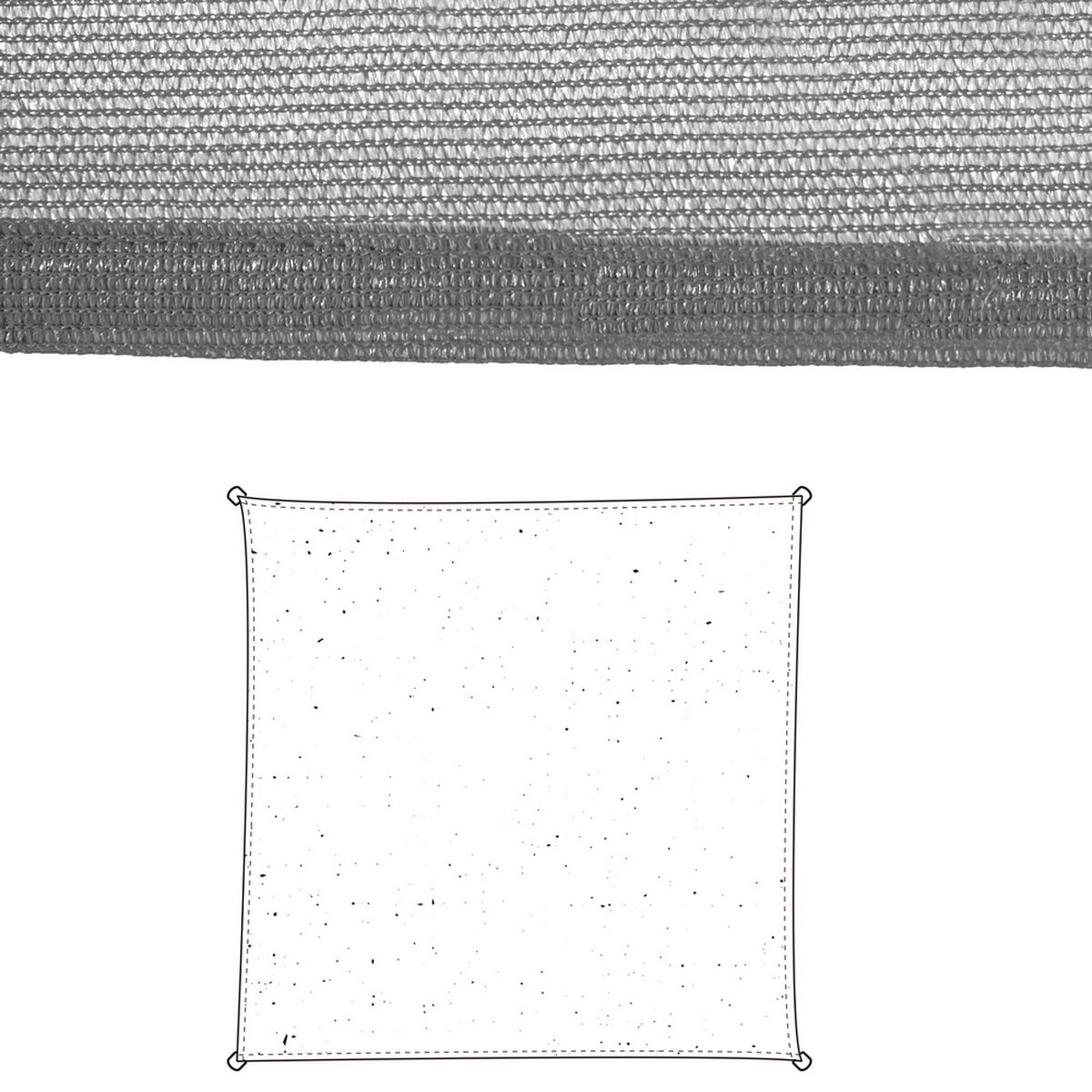 Skugga segel Markis 3 x 3 m Grå Polyetylen 300 x 300 x 0,5 cm