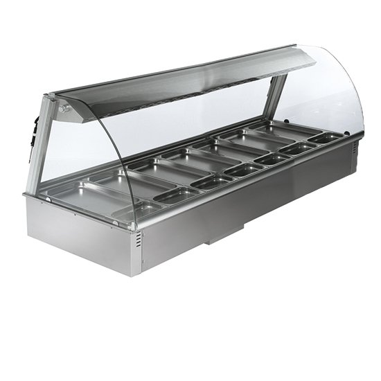 Drop-in befuktad ventilation varma display, 7x GN 1/1 + 7x GN 1/3