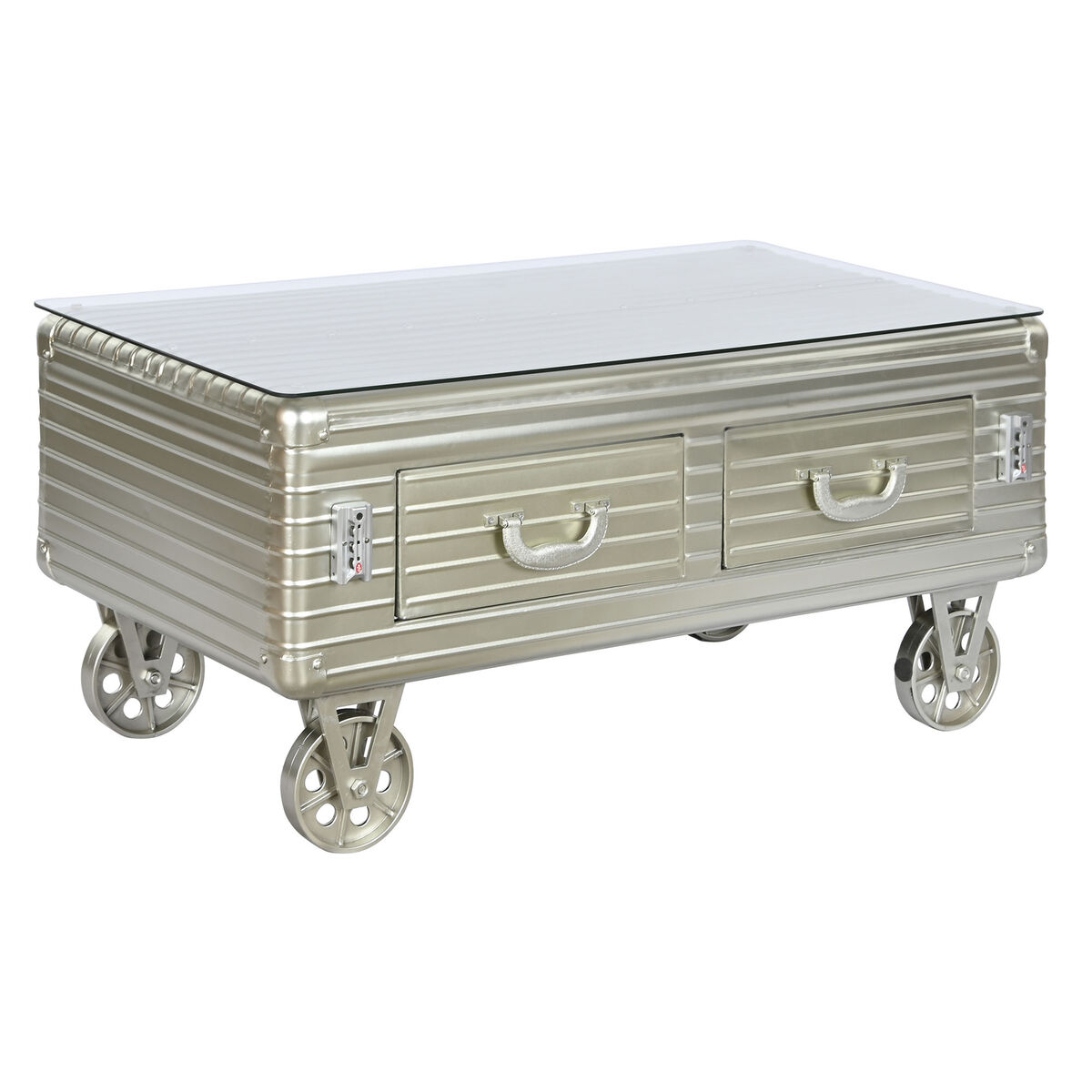 Soffbord Home ESPRIT Metall Glas 100 x 52 x 46 cm