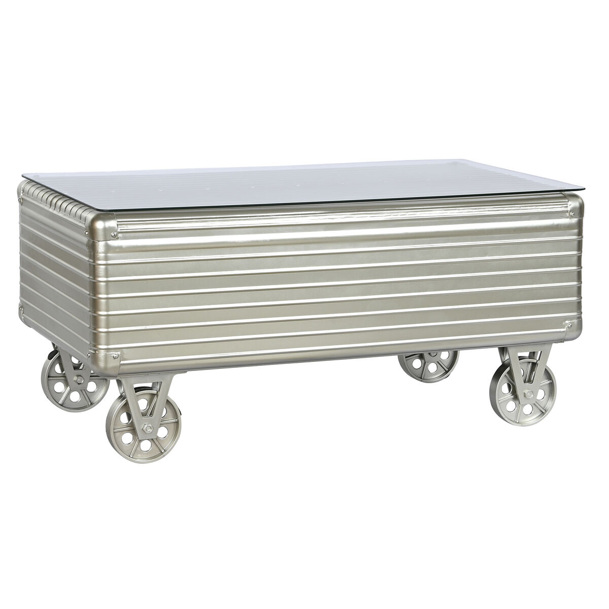 Soffbord Home ESPRIT Metall Glas 100 x 52 x 46 cm - 2