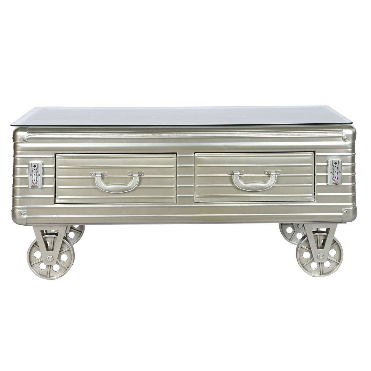 Soffbord Home ESPRIT Metall Glas 100 x 52 x 46 cm - 3