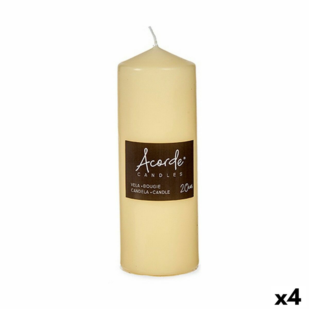 Ljus Acorde Kräm 7 x 20 x 7 cm 7 x 19,7 x 7 cm (4 antal)