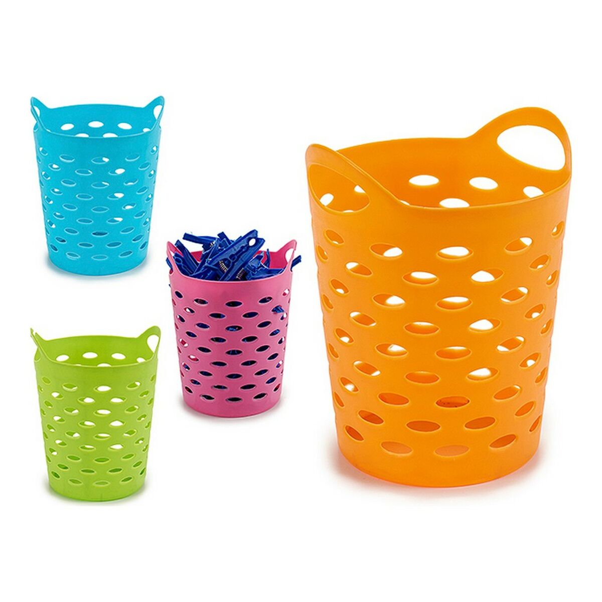 Multifunktionell korg 8430852308030 Blå Rosa Orange Gul Plast 14 x 17 x 14 cm - 2