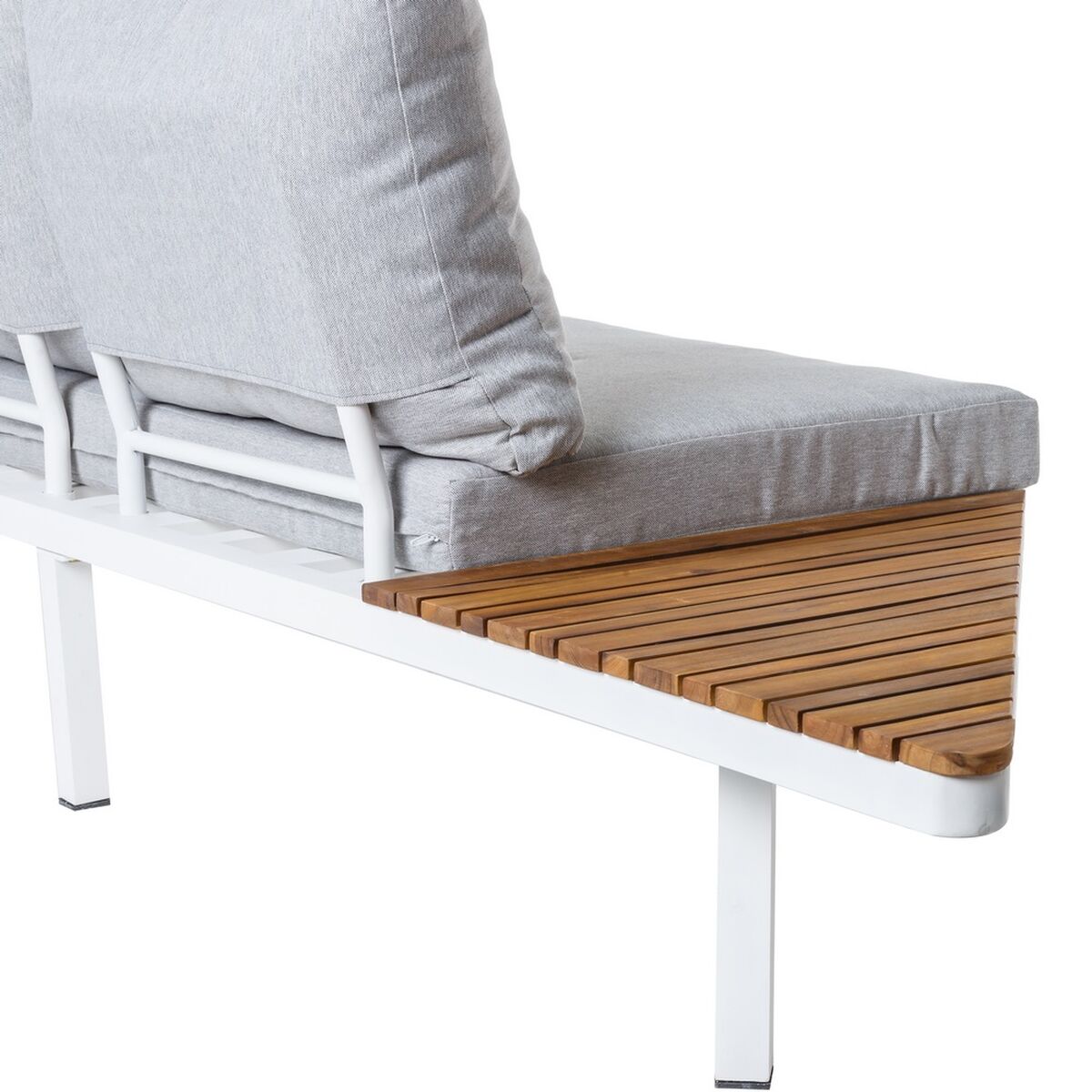Trädgårdssoffa Saskia Vit Trä Aluminium 260 x 70 x 70 cm - 2