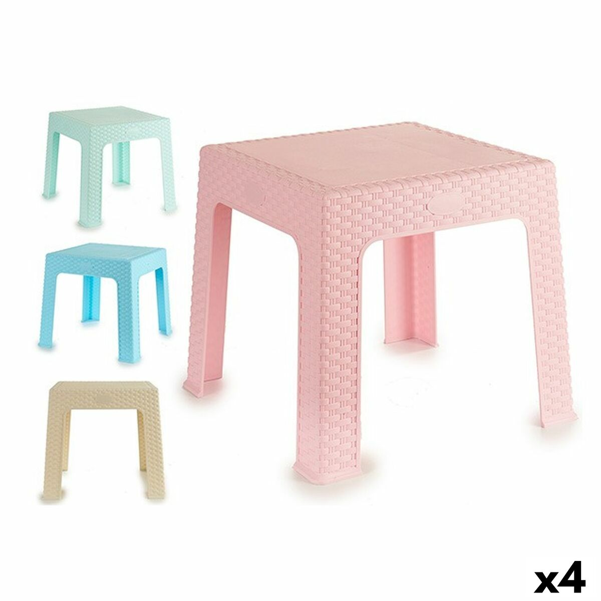 Barnbord Rattan Plast 47 x 42 x 47 cm (4 antal) - 3