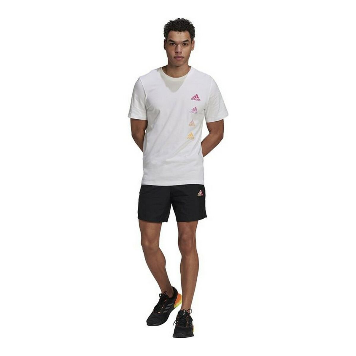 T-shirt med kortärm Herr Adidas Essentials Gradient Vit - 4