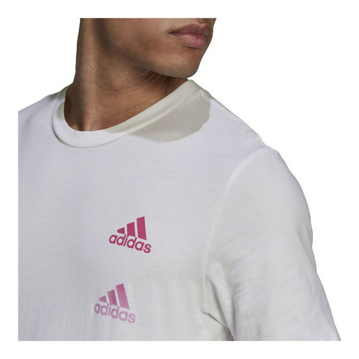 T-shirt med kortärm Herr Adidas Essentials Gradient Vit - 3
