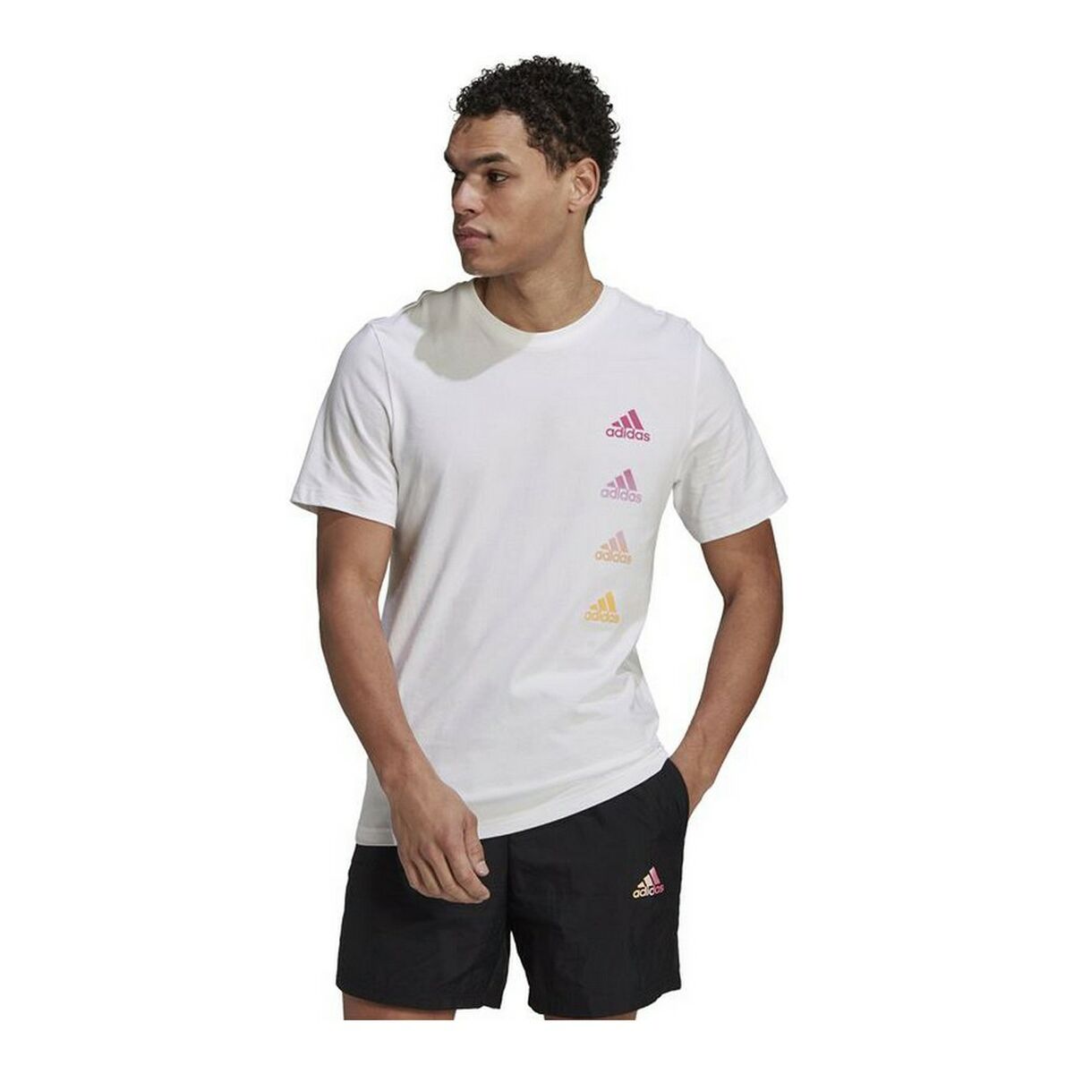 T-shirt med kortärm Herr Adidas Essentials Gradient Vit - 7