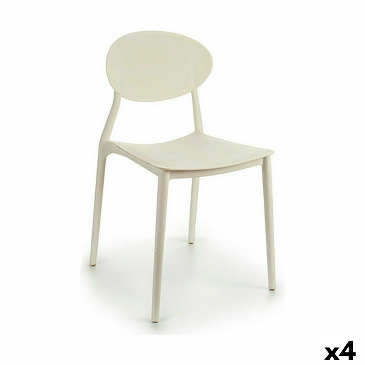 Matsalsstol Gift Decor Vit Plast 41 x 81 x 49 cm (4 antal) - 4