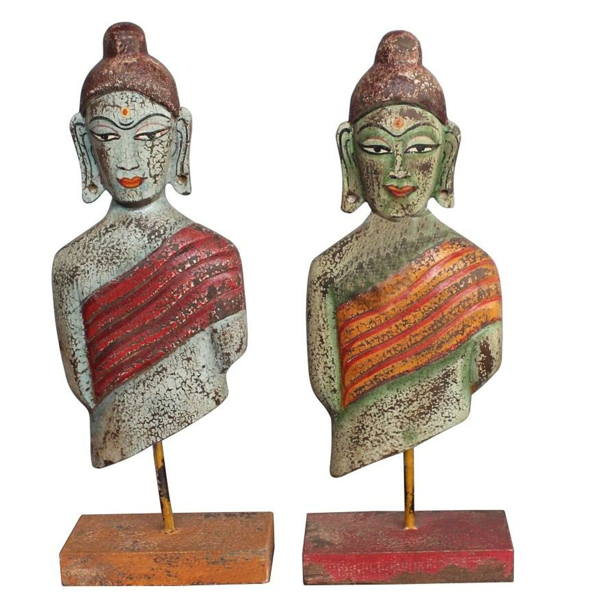 Prydnadsfigur DKD Home Decor 18 x 9 x 47 cm Buddha Orientalisk (2 antal) - 7