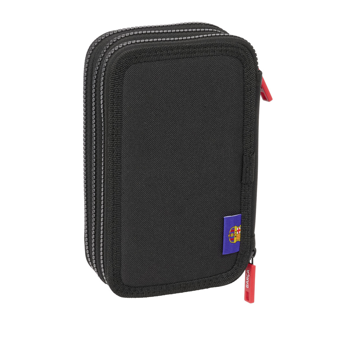 Trippel pennfodral F.C. Barcelona Black Svart 12,5 x 19,5 x 5,5 cm 37 Delar - 4