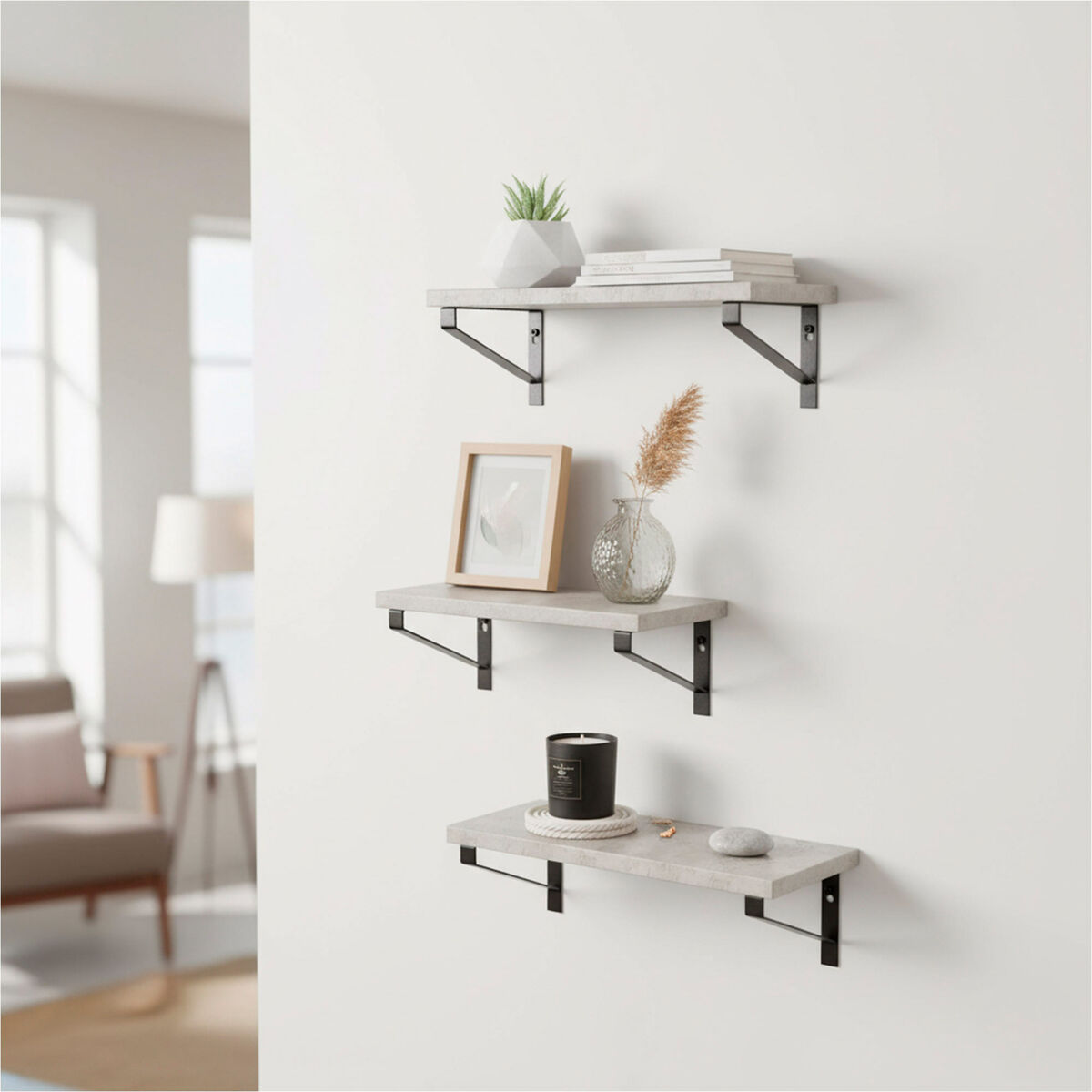 Hyllor Max Home Järn Trä MDF 42 X 12 X 16 CM (4 antal) - 3