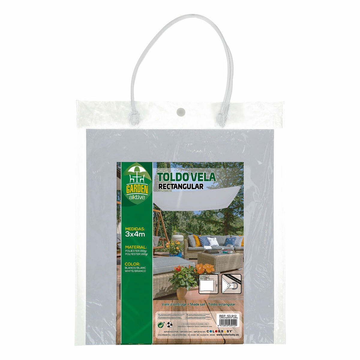Skugga segel Aktive Triangulär Vit 300 x 0,5 x 400 cm (4 antal) - 8