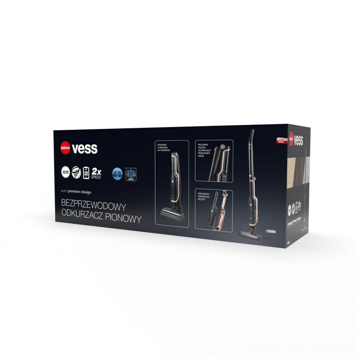 Sladdlös Dammsugare Eldom VESS Svart 130 W - 2