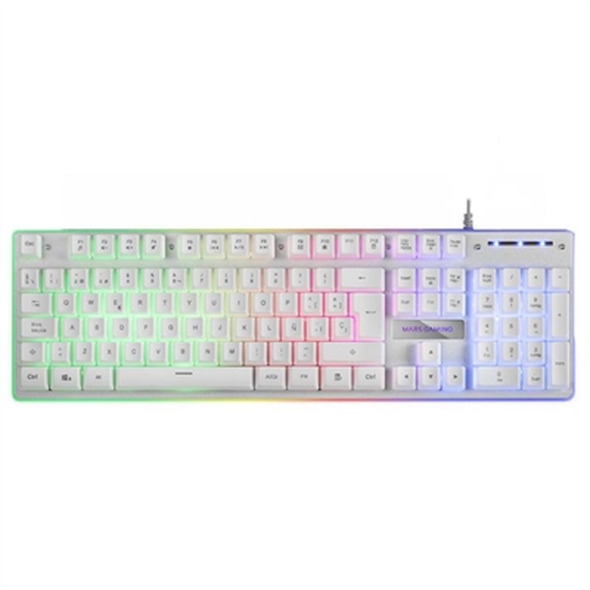 Tangentbord Mars Gaming MK220 Qwerty Spanska RGB Vit - 5