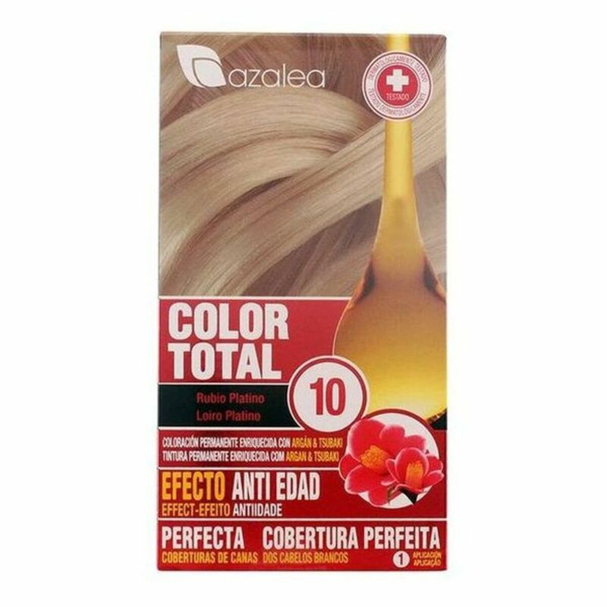 Permanent Anti-Ageing färg Azalea Color Total Platinablont Nº 10-Rubio Platino (1 antal) - 3