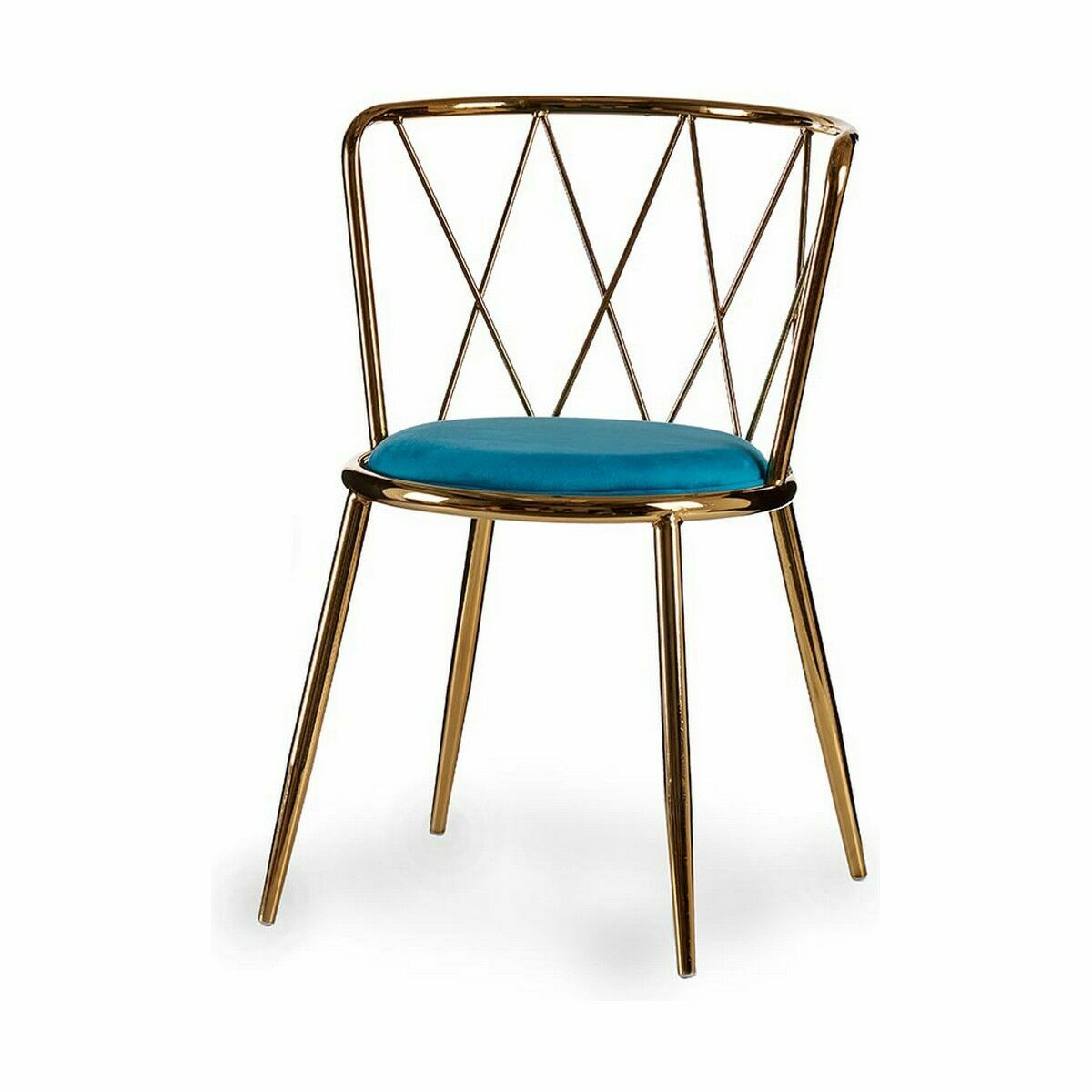 Stol Romb Blå Gyllene 50,5 x 73 x 51 cm (2 antal) - 2