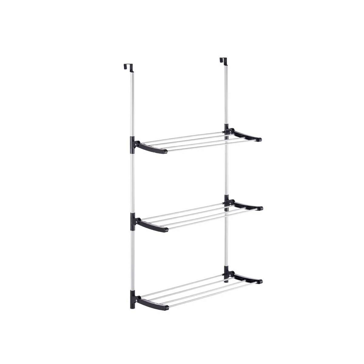 Klädhängare hopfällbar Svart Silvrig 65,5 x 29 x 129 cm Dörrar (12 antal) - 2
