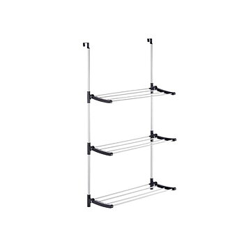 Klädhängare hopfällbar Svart Silvrig 65,5 x 29 x 129 cm Dörrar (12 antal)