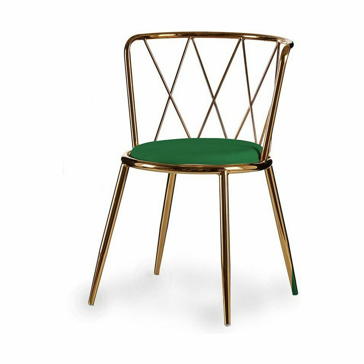 Stol Romb Grön Gyllene 50,5 x 73 x 51 cm (2 antal) - 2
