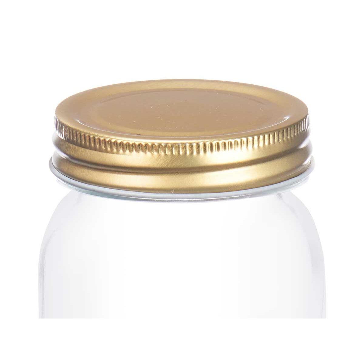 Burk Transparent Gyllene Metall Glas 300 ml 7,5 x 9 x 7,5 cm (36 antal) - 2