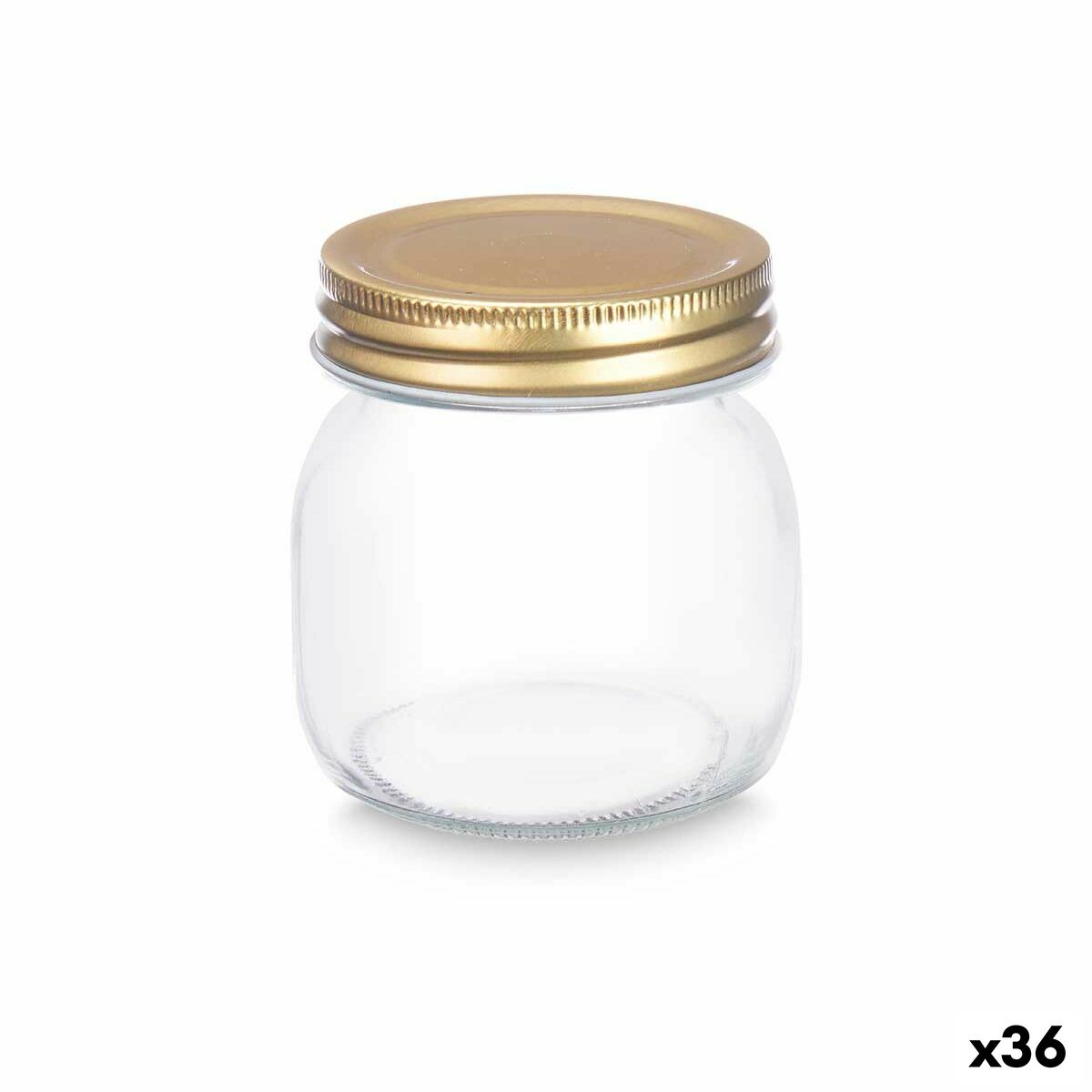 Burk Transparent Gyllene Metall Glas 300 ml 7,5 x 9 x 7,5 cm (36 antal)