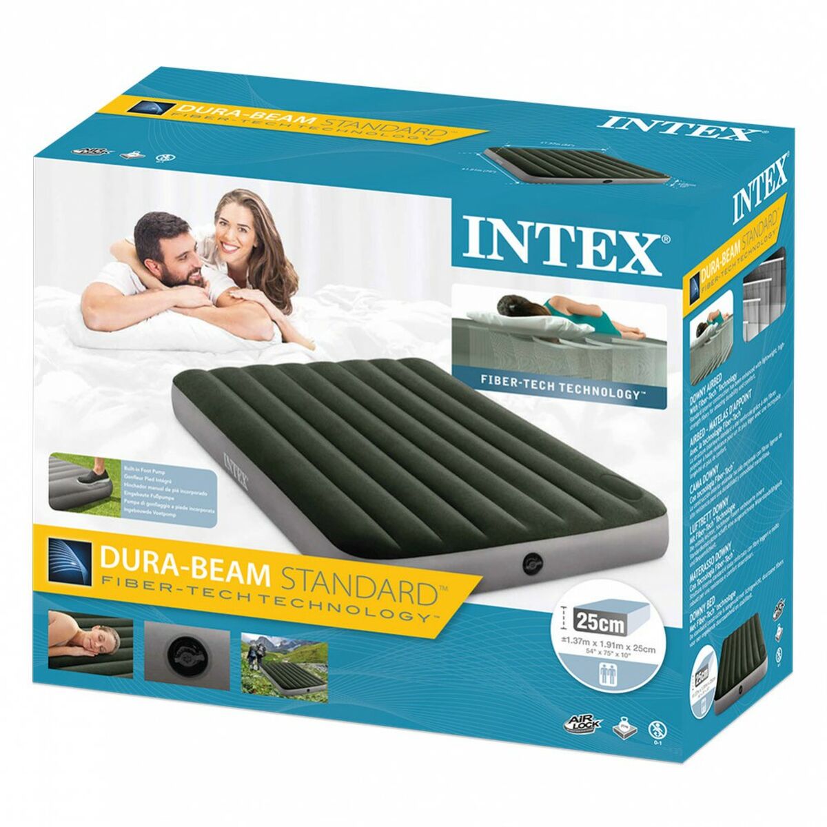 Luftmadrass Intex 137 x 25 x 191 cm (3 antal) - 2