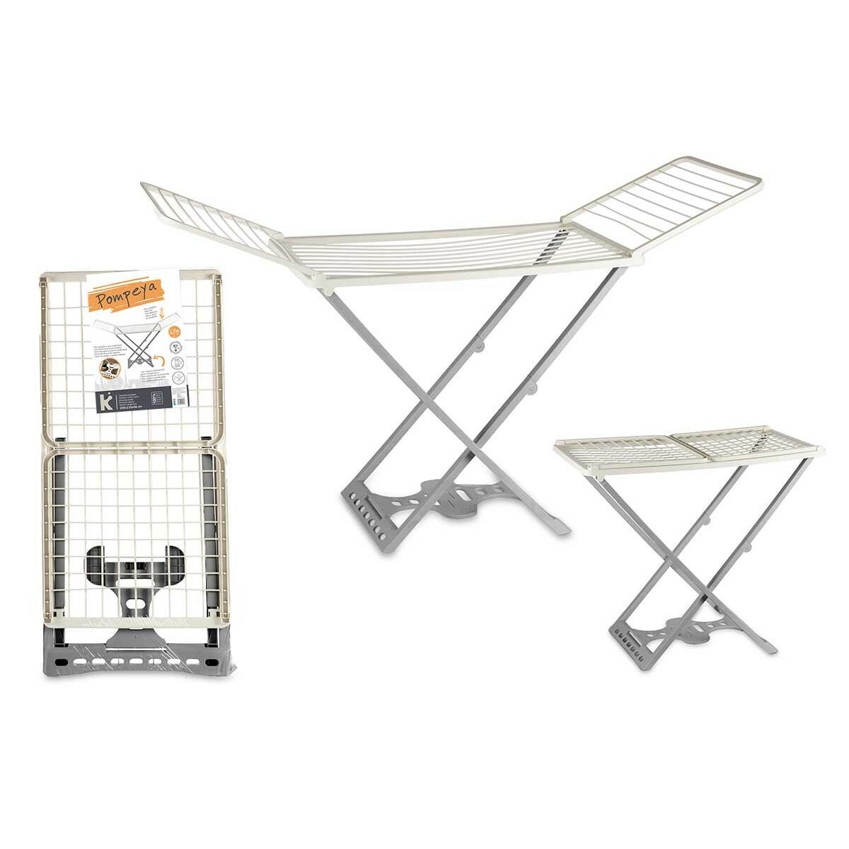 Klädhängare hopfällbar Kipit Pompeya Antracitgrå Harts polypropen 190 x 56 x 115 cm 56 x 7 x 121 cm (4 antal) - 2