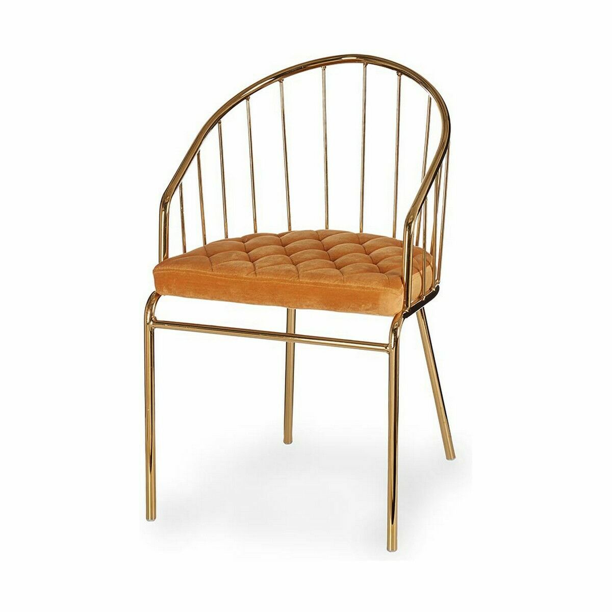 Stol Gift Decor Gyllene Senap Polyester Järn 51 x 81 x 52 cm Stänger (2 antal) - 2