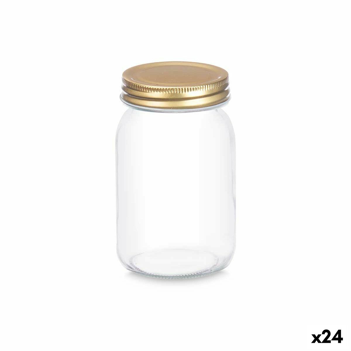 Burk Transparent Gyllene Metall Glas 500 ml 8 x 13 x 8 cm (24 antal)