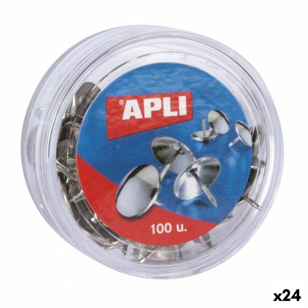 Häftstift Apli Silvrig ickel 16 Delar (24 antal)
