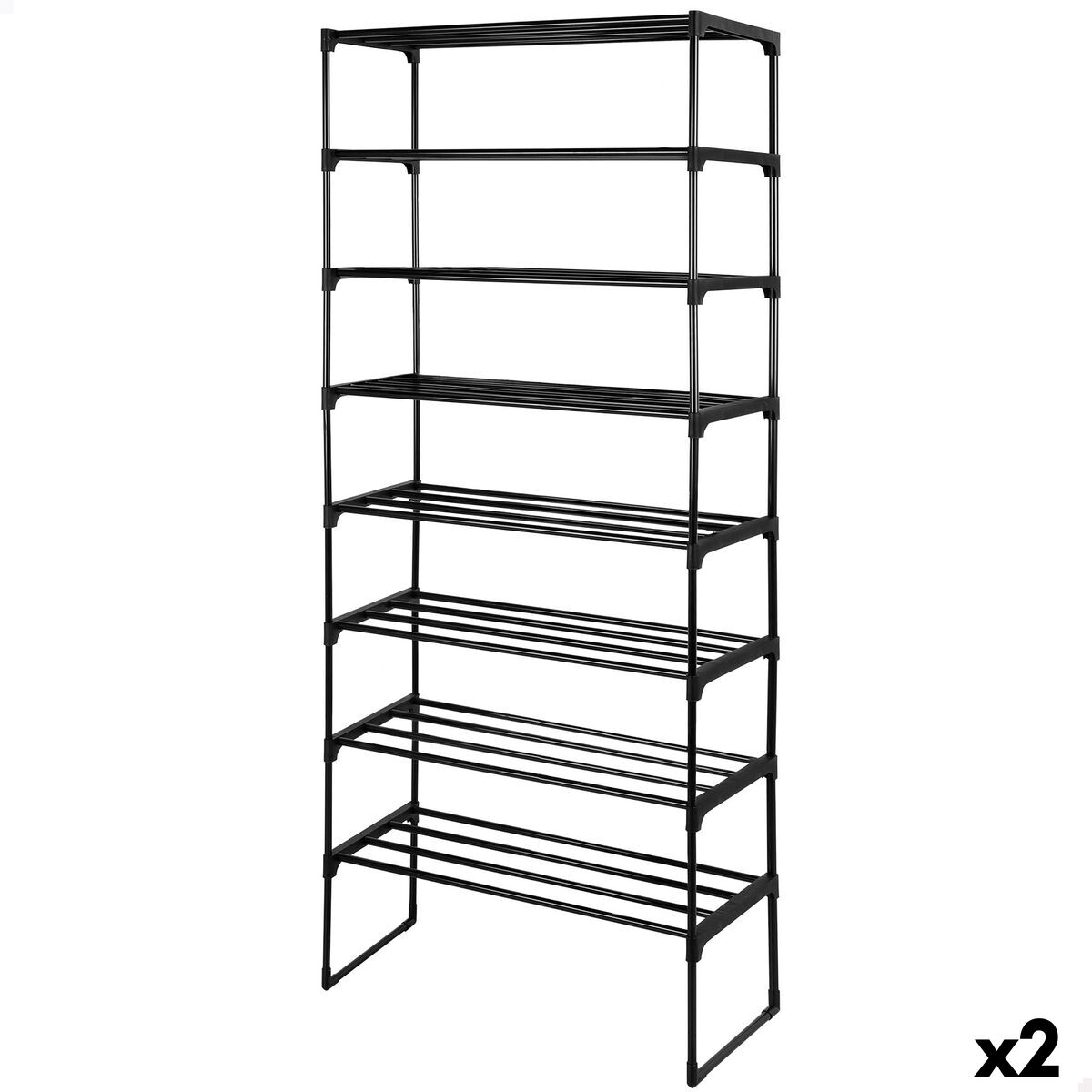 Bokhylla Max Home Svart Metall Plast 67 X 160 X 30 CM (2 antal)