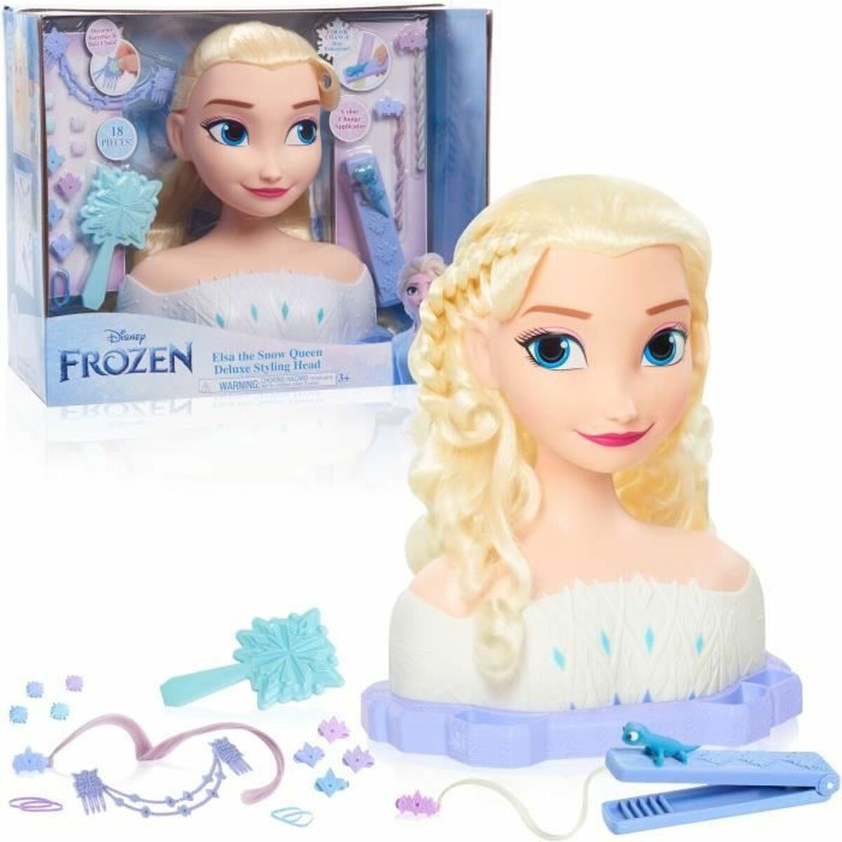 Babydocka med tillbehör Frozen Elsa Deluxe Styling Head - 6
