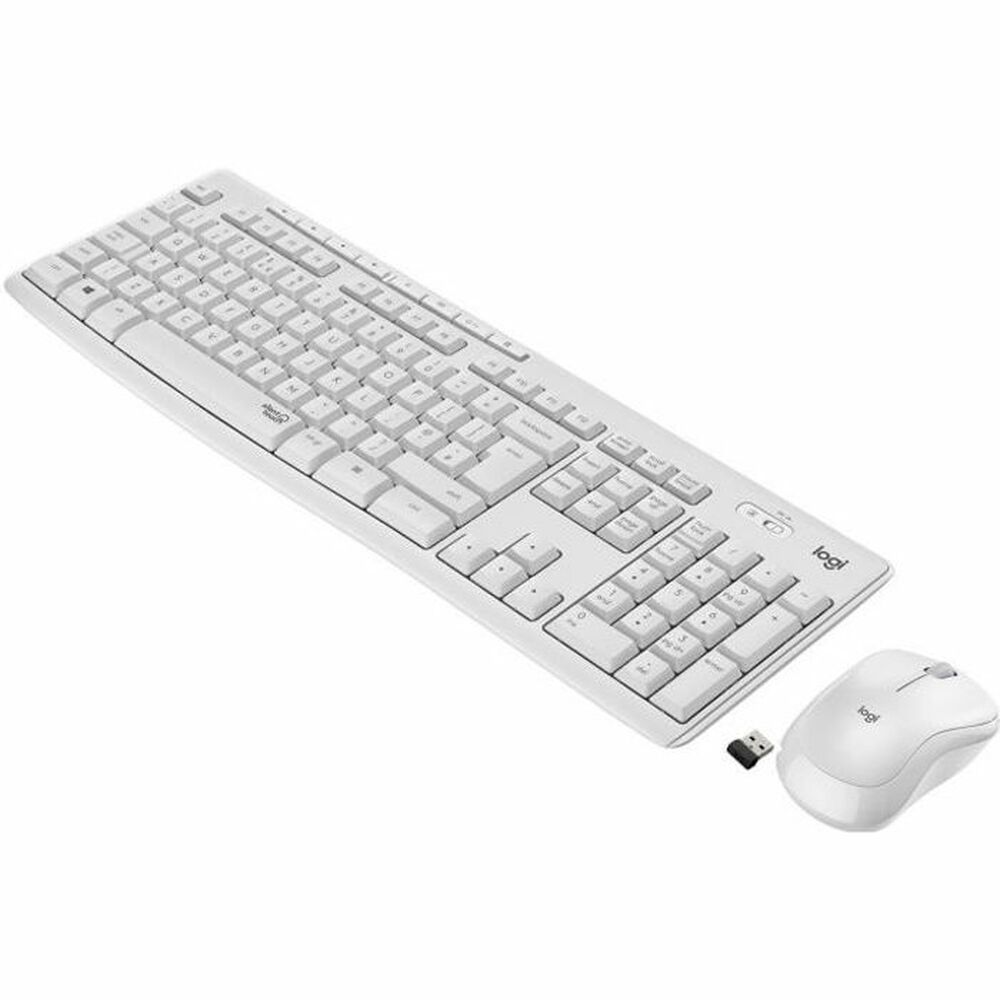 Trådlöst Tangentbord och Mus Logitech MK295 Vit Franska AZERTY