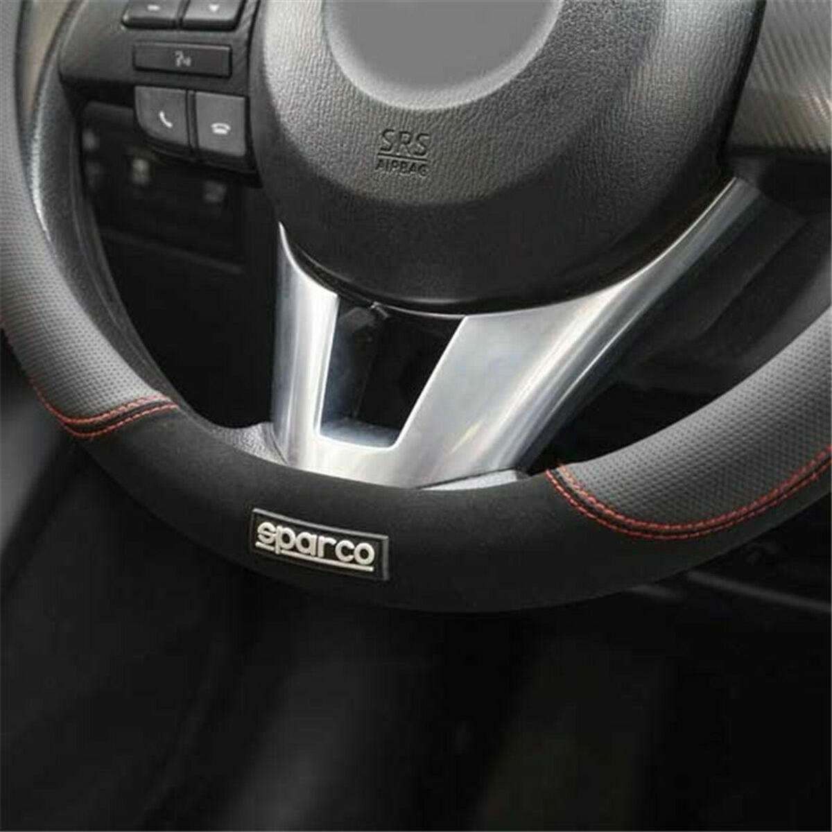 Rattöverdrag Sparco SPCS122RS Ø 37-38 cm Röd - 3