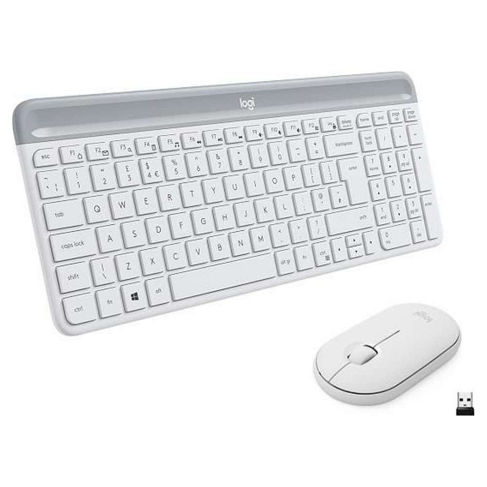 Tangentbord och Mus Logitech  MK470 Vit Franska AZERTY - 2