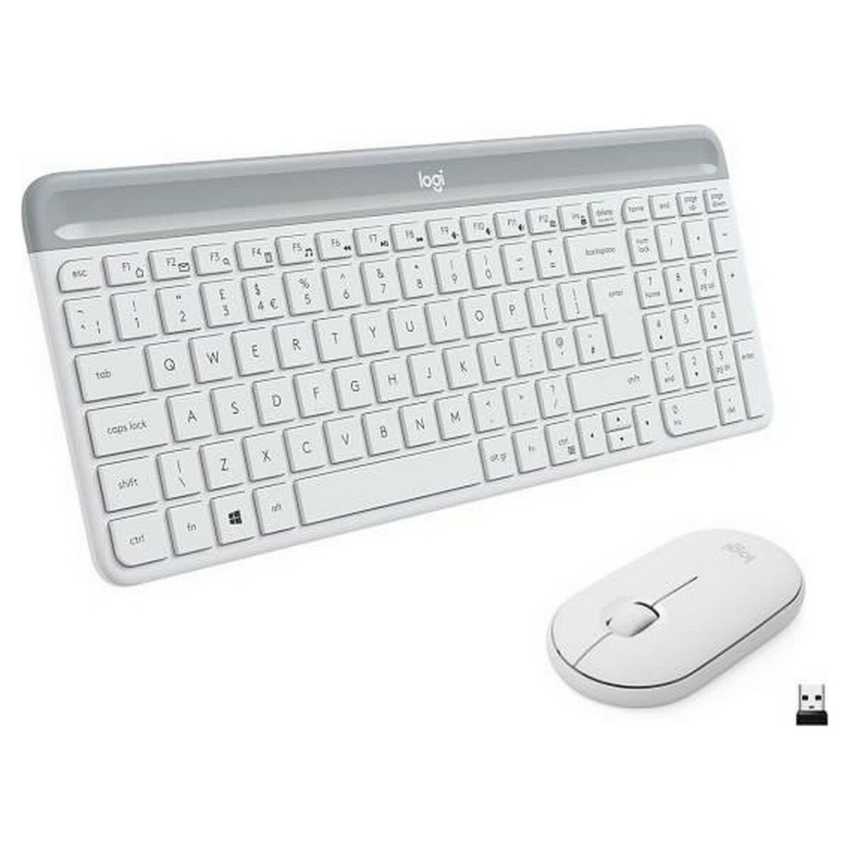 Tangentbord och Mus Logitech  MK470 Vit Franska AZERTY - 5