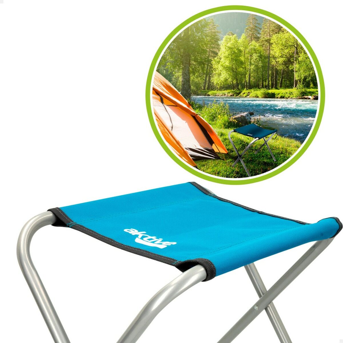 Fällbar pall Aktive Blå Camping 30 x 37 x 40 cm (4 antal) - 3