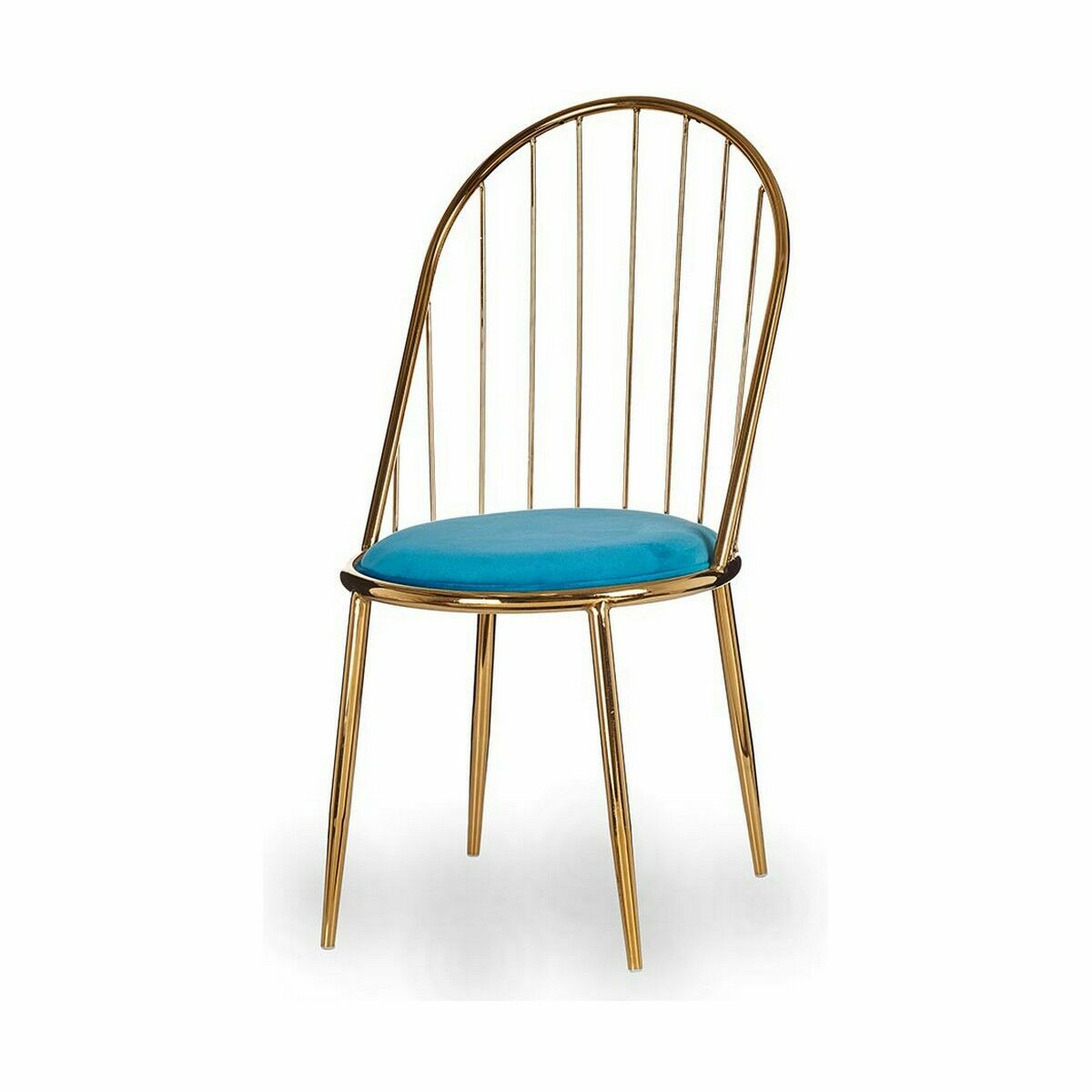 Stol Gift Decor Blå Gyllene Polyester Järn 48 x 95,5 x 48 cm Stänger (2 antal) - 2